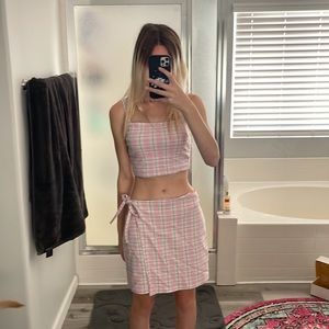 Pink skirt and top set
